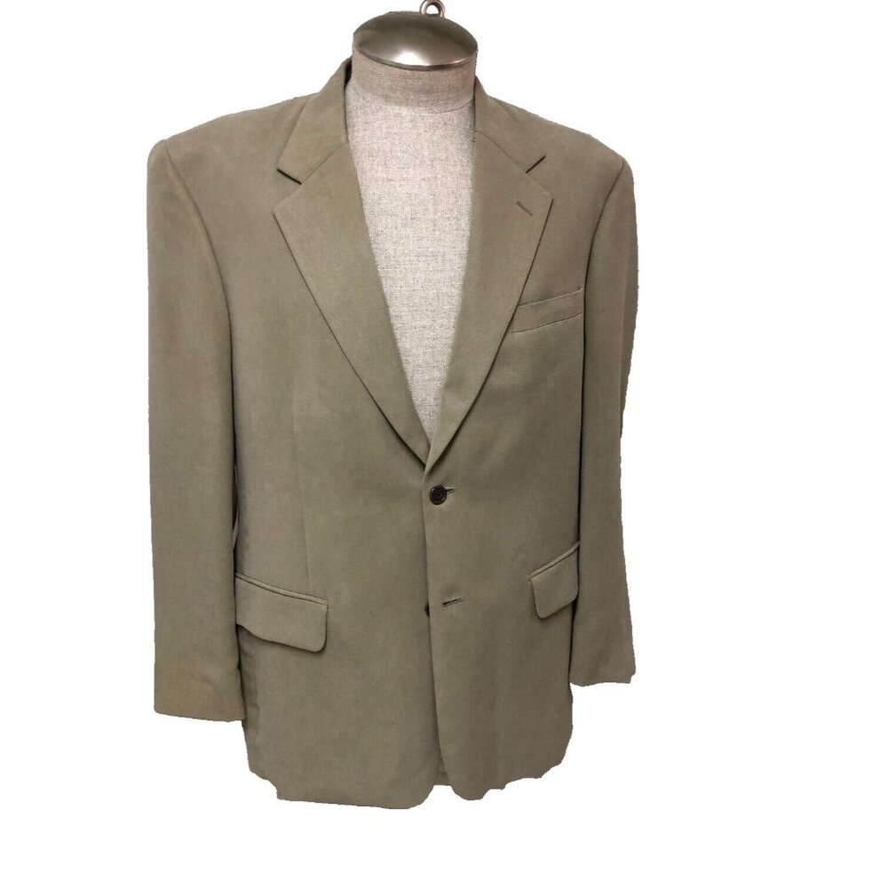 Alfani Blazer Sport Coat Men 42R Tan Tencel NWOT Single Ventless Office Career